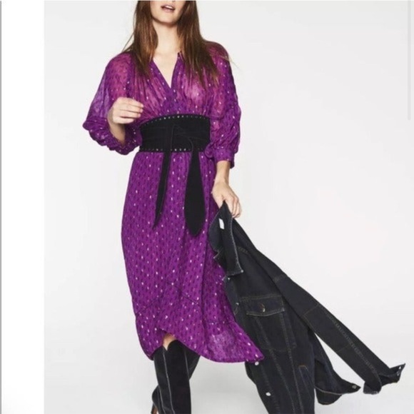 Ba&sh Cyana Balloon Sleeve Midi Dress - Picture 5 of 16